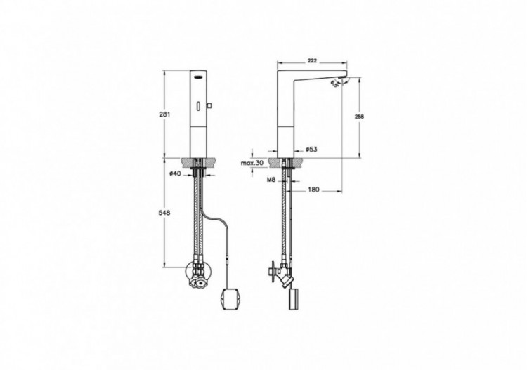 Mitigeur électronique Haut avec capteur sensoriel- Économie d’eau : 1,3l/min -A47129EXP-Vitra 2