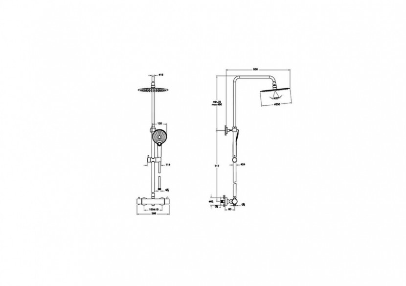 Aquaheat Bliss 250 colonne de douche ronde - A47201EXP - Vitra