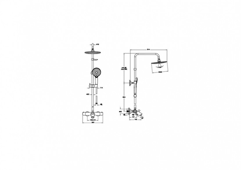 Aquaheat Joy 220 B, colonne avec mitigeur thermostatique bain / douche - A47208EXP - Vitra