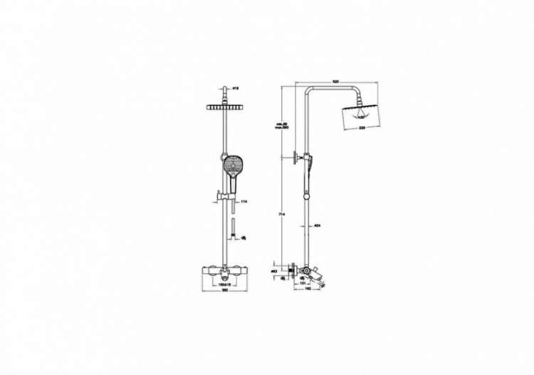 Aquaheat Bliss S 230 B, colonne avec mitigeur thermostatique bain / douche - A47211EXP - Vitra 2