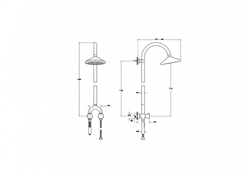 Colonne de douche thermostatique avec douchette magnétique - Chromé - A47219 - Vitra