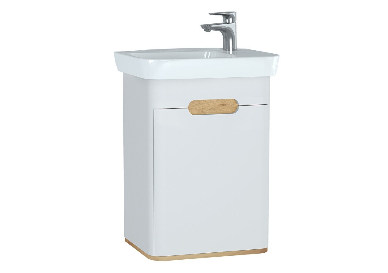 Sento meuble avec plan céramique, 50 cm, blanc mat, porte, charnière à droite - 60777 - Vitra