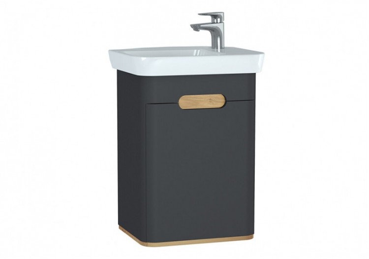 Sento meuble avec plan céramique,50cm, anthracite mat, porte, charnière à gauche - 60803 - Vitra