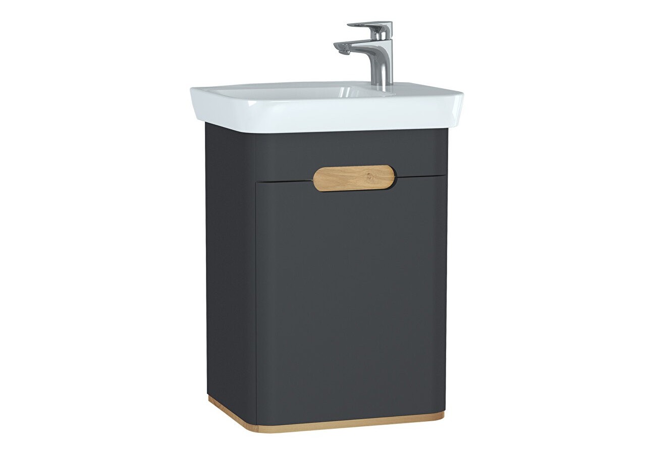 Sento meuble avec plan céramique,50cm, anthracite mat, porte, charnière à gauche - 60803 - Vitra