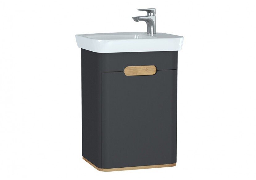 Sento meuble avec plan céramique,50cm, anthracite mat, porte, charnière à gauche - 60803 - Vitra