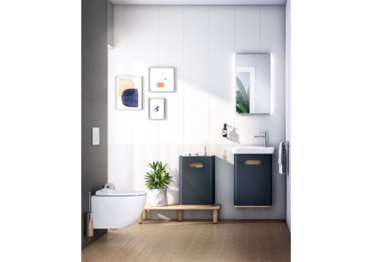 Sento meuble avec plan céramique,50cm, anthracite mat, porte, charnière à gauche - 60803 - Vitra 2
