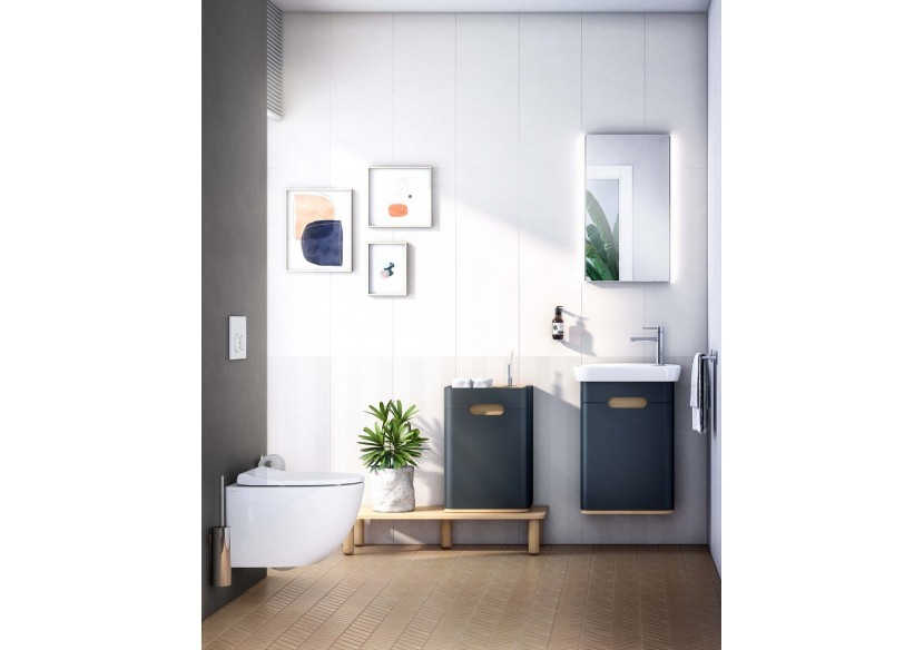 Sento meuble avec plan céramique,50cm, anthracite mat, porte, charnière à gauche - 60803 - Vitra