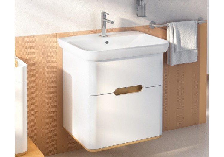 Sento meuble avec plan céramique, 63 cm, blanc mat, 2 tiroirs coulissante - 60822 - Vitra 2