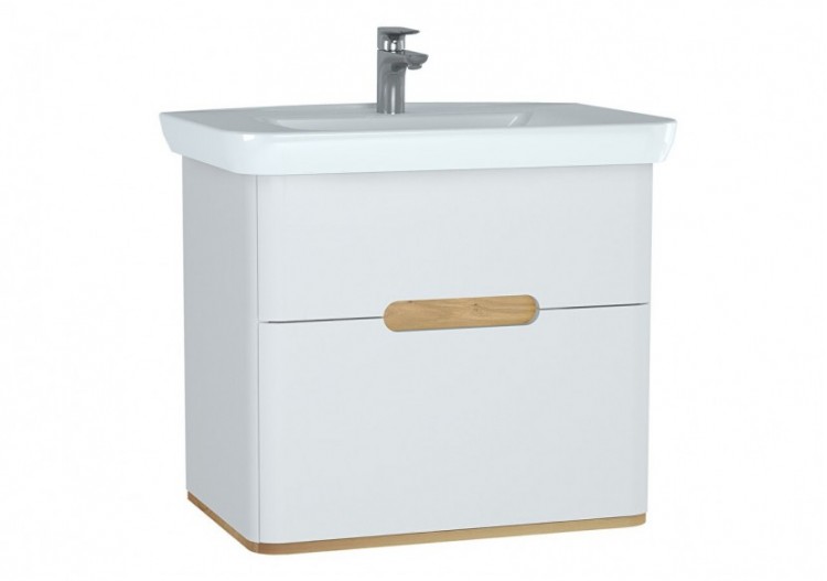 Sento meuble avec plan céramique, 78 cm, blanc mat, 2 tiroirs coulissante - 60824 - Vitra