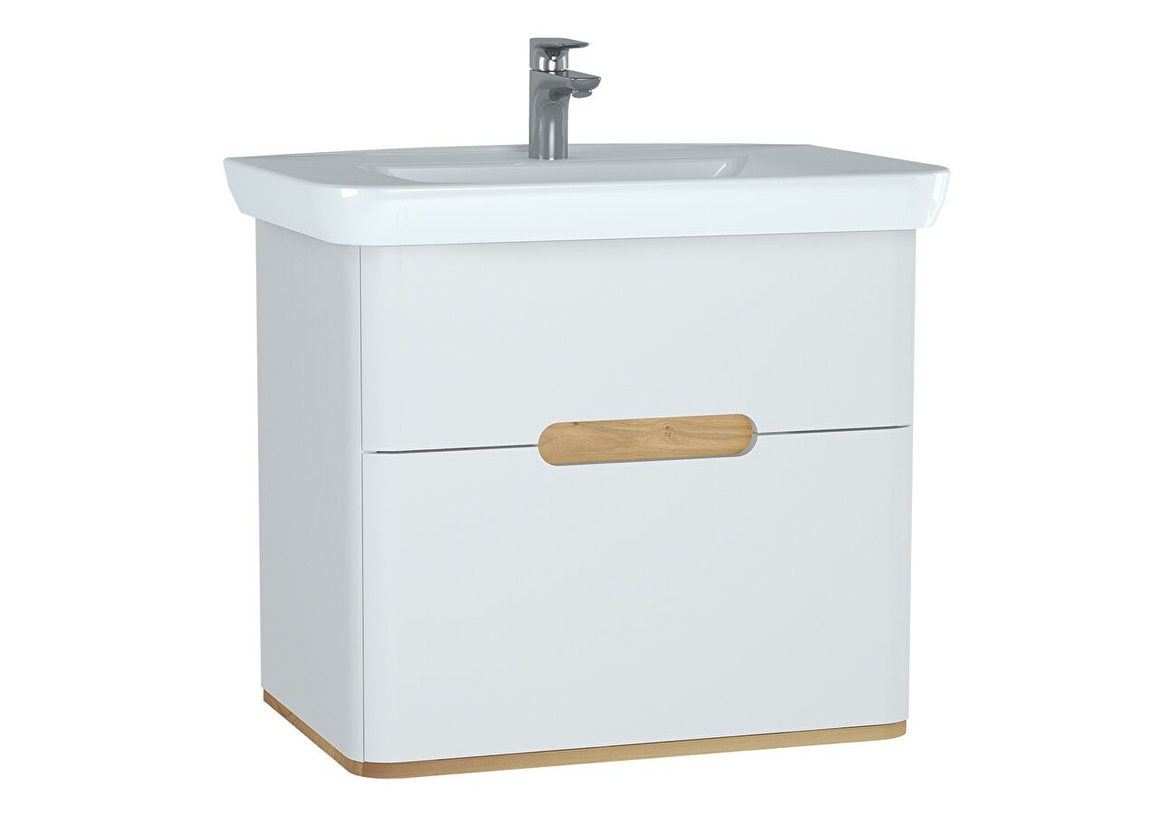Sento meuble avec plan céramique, 78 cm, blanc mat, 2 tiroirs coulissante - 60824 - Vitra