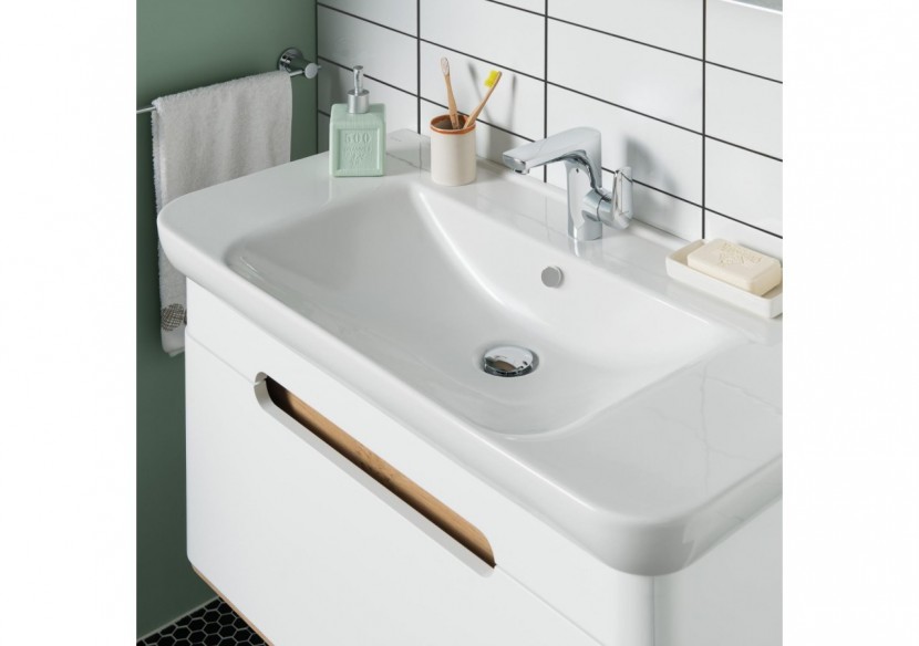 Sento meuble avec plan céramique, 78 cm, blanc mat, 2 tiroirs coulissante - 60824 - Vitra