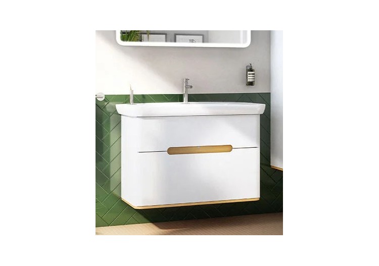 Sento meuble avec plan céramique, 98 cm, blanc mat, 2 tiroirs coulissante - 60826 - Vitra 2