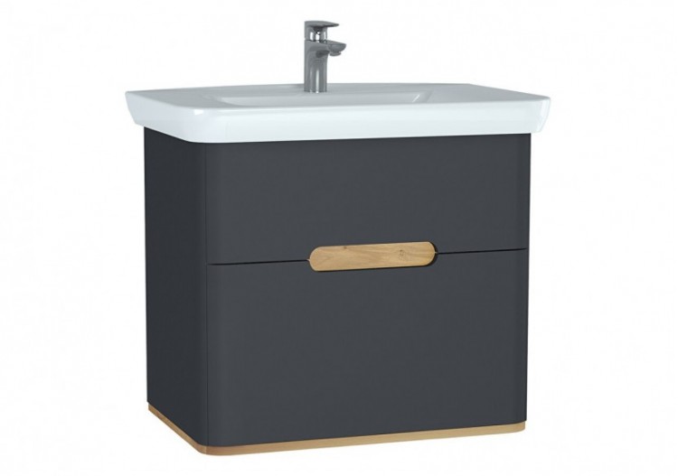 Sento meuble avec plan céramique, 78 cm, anthracite mat, 2 tiroirs coulissante - 60836 - Vitra