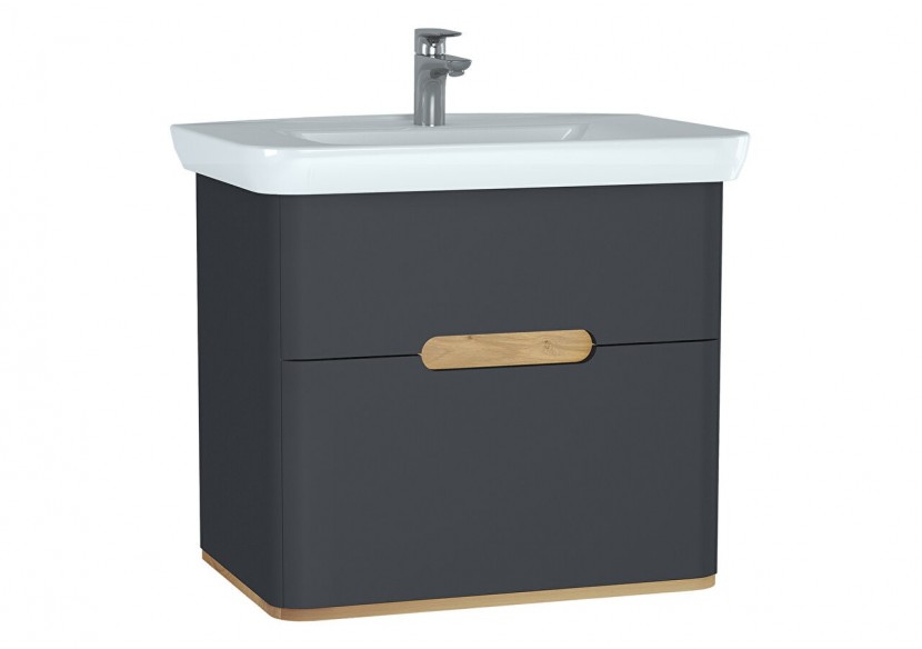 Sento meuble avec plan céramique, 78 cm, anthracite mat, 2 tiroirs coulissante - 60836 - Vitra