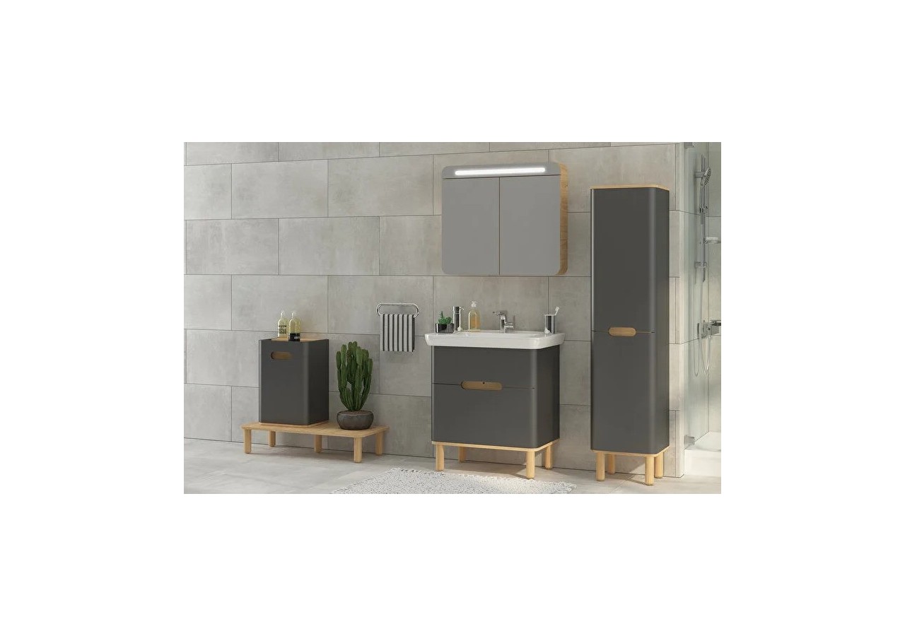 Sento meuble avec plan céramique, 78 cm, anthracite mat, 2 tiroirs coulissante - 60836 - Vitra