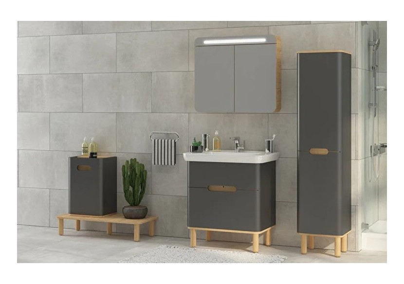 Sento meuble avec plan céramique, 78 cm, anthracite mat, 2 tiroirs coulissante - 60836 - Vitra