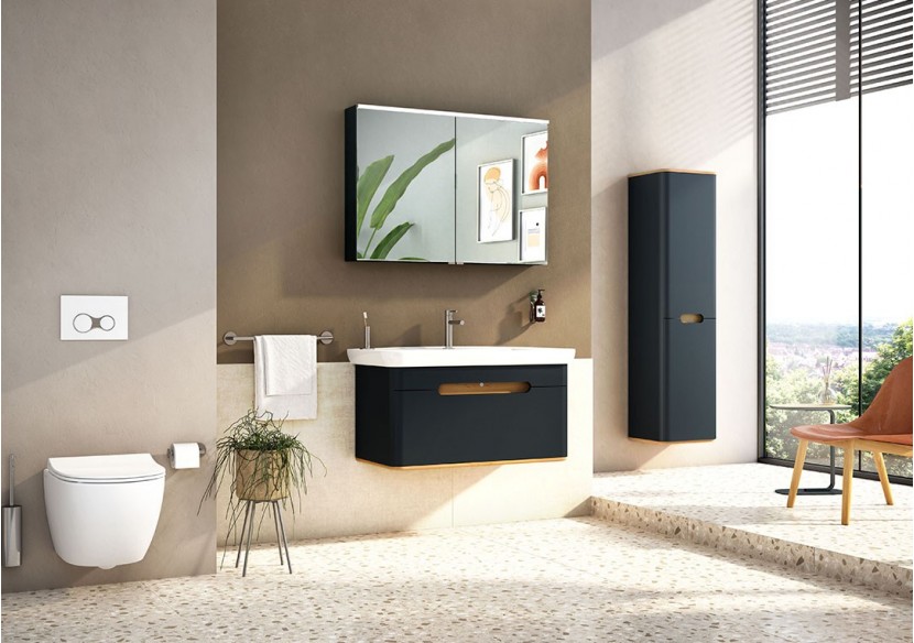 Sento meuble avec plan céramique, 98 cm, anthracite mat, 2 tiroirs coulissante - 60838 - Vitra