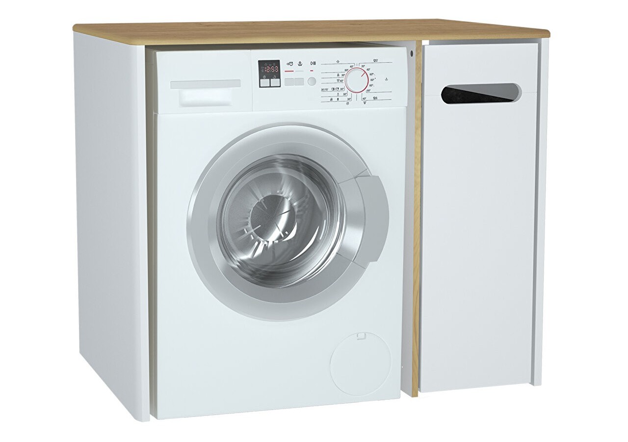 Sento unité lave-linge, 70 cm, avec corbeille à linge à droite, blanc mat - 60869 - Vitra