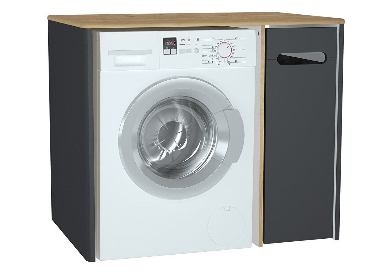 Sento unité lave-linge, 70 cm, avec corbeille à linge à droite, anthracite mat - 60871 - Vitra