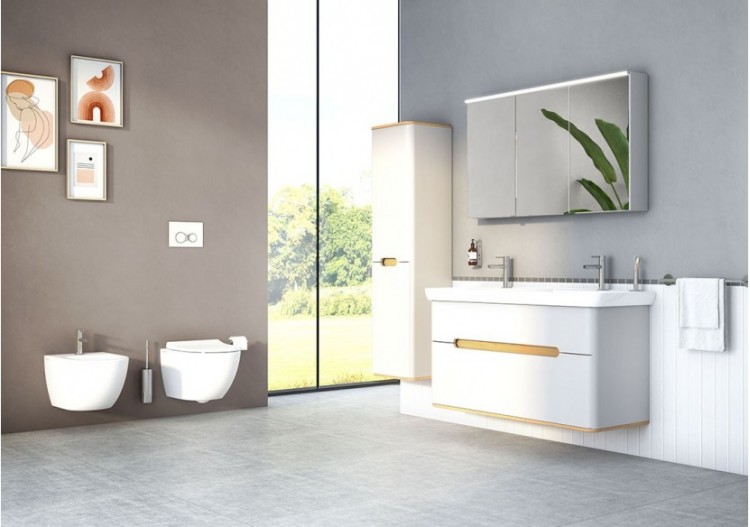 Sento meuble avec plan céramique, 130 cm, blanc mat, 2 tiroirs coulissante - 61187 - Vitra 2