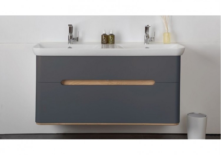 Sento meuble avec plan céramique, 130 cm, anthracite mat, 2 tiroirs coulissante - 61189 - Vitra 2