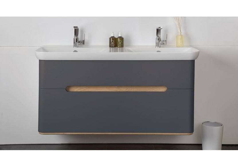 Sento meuble avec plan céramique, 130 cm, anthracite mat, 2 tiroirs coulissante - 61189 - Vitra