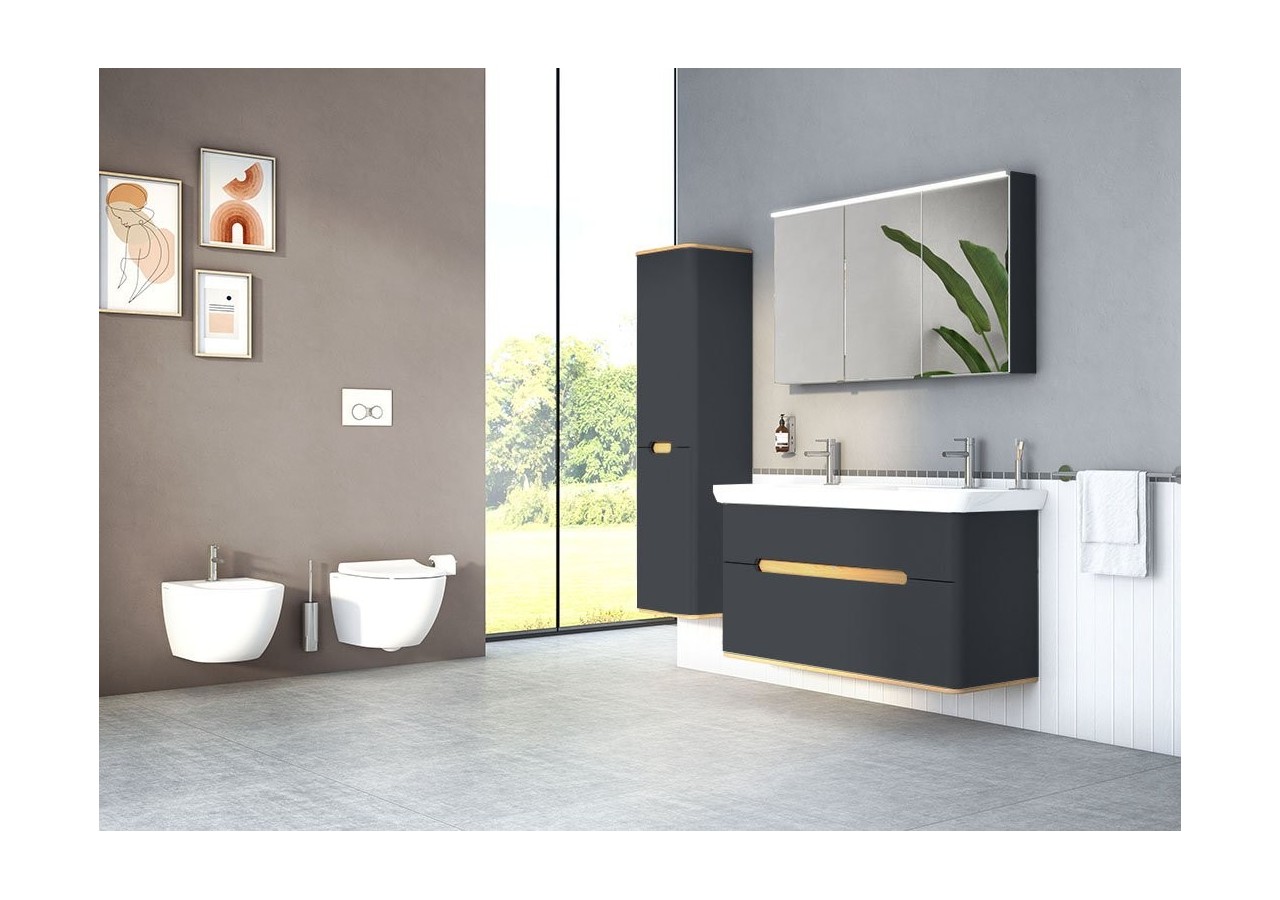 Sento meuble avec plan céramique, 130 cm, anthracite mat, 2 tiroirs coulissante - 61189 - Vitra