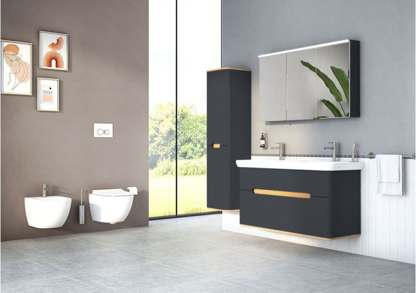 Sento meuble avec plan céramique, 130 cm, anthracite mat, 2 tiroirs coulissante - 61189 - Vitra