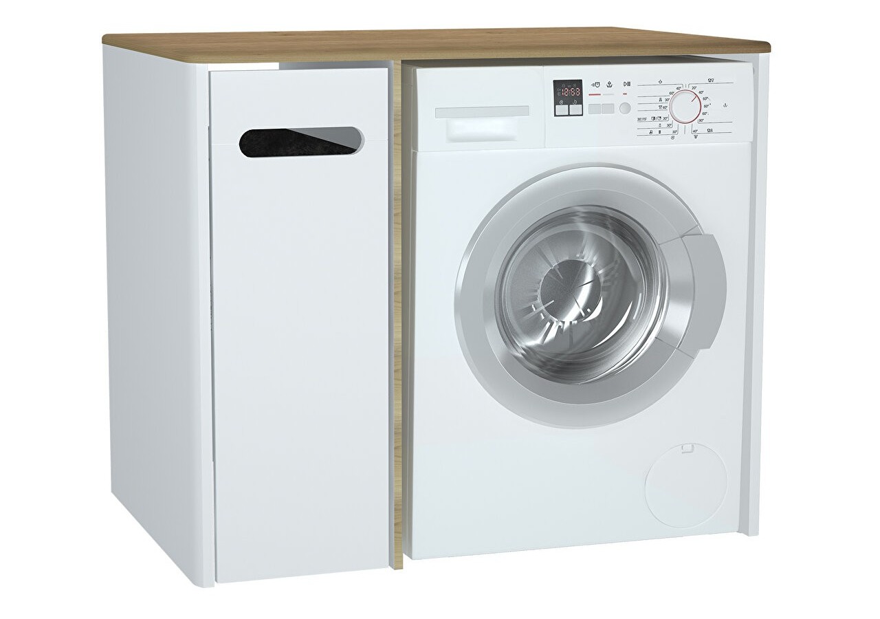 Sento unité lave-linge, 70 cm, avec corbeille à linge à gauche, blanc mat - 61364 - Vitra