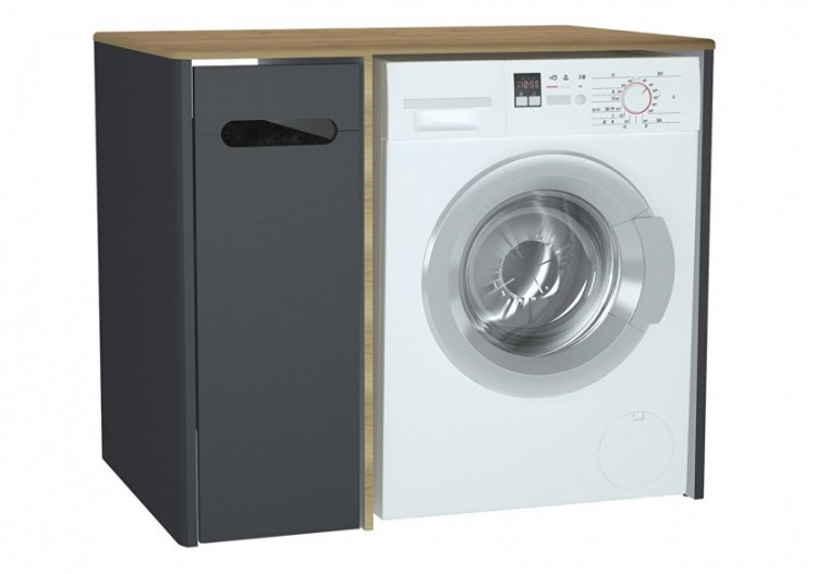 Sento unité lave-linge, 70 cm, avec corbeille à linge à gauche, anthracite mat - 61366 - Vitra