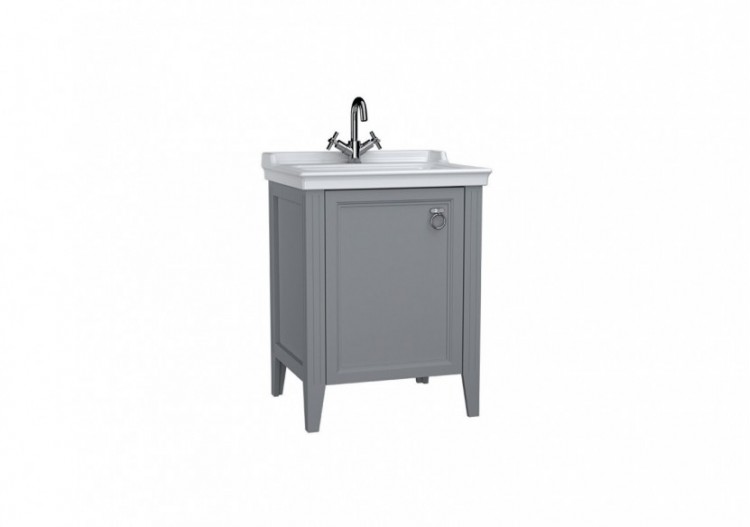 Valarte meuble avec plan céramique, 65 cm, avec porte, gris mat, gauche - 62151 - Vitra