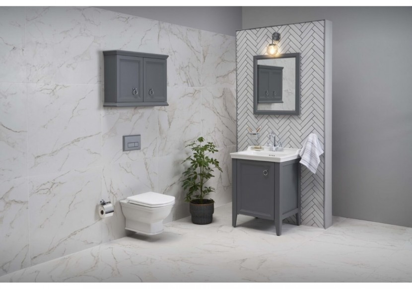 Valarte meuble avec plan céramique, 65 cm, avec porte, gris mat, gauche - 62151 - Vitra Valarte meuble avec plan céramique, 65 cm, avec porte, gris mat, gauche - 62151 - Vitra
