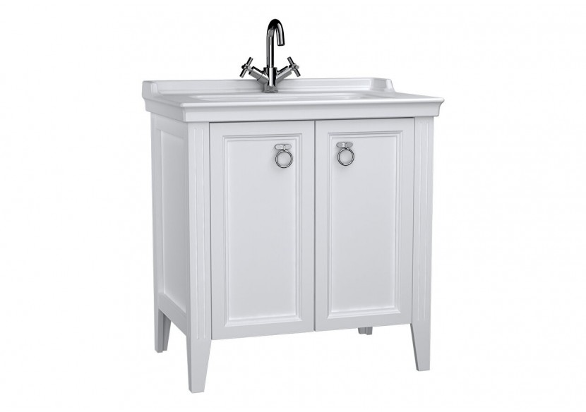 Valarte meuble avec plan céramique, 80 cm, avec portes, blanc mat - 62153 - Vitra Valarte meuble avec plan céramique, 80 cm, avec portes, blanc mat - 62153 - Vitra