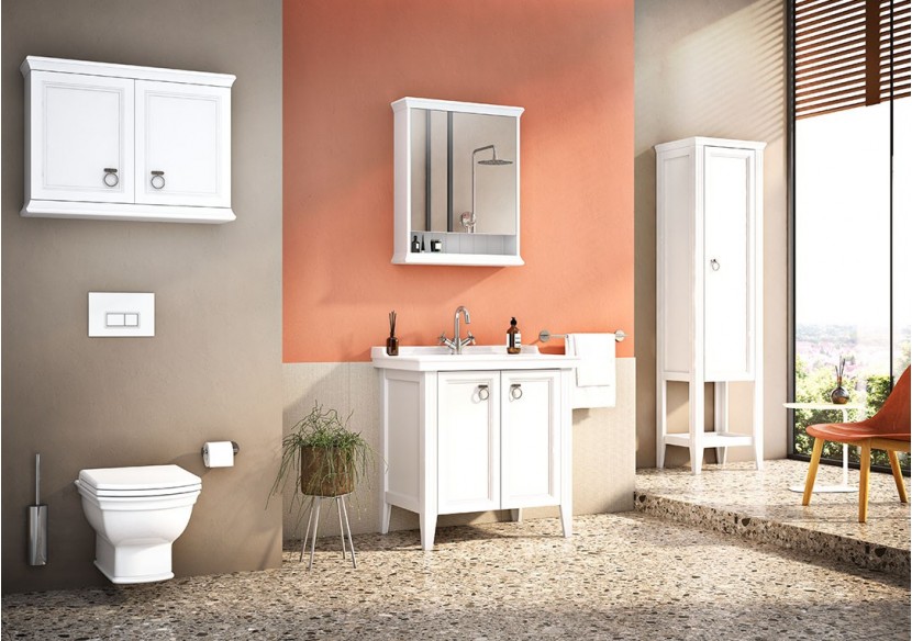 Valarte meuble avec plan céramique, 80 cm, avec portes, blanc mat - 62153 - Vitra Valarte meuble avec plan céramique, 80 cm, avec portes, blanc mat - 62153 - Vitra