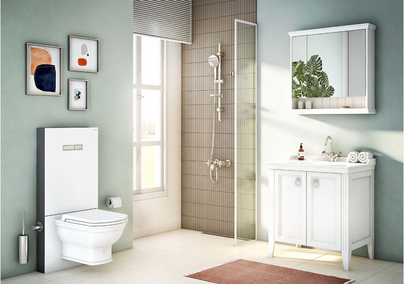 Valarte meuble avec plan céramique, 100 cm, avec portes, blanc mat - 62156 - Vitra Valarte meuble avec plan céramique, 100 cm, avec portes, blanc mat - 62156 - Vitra