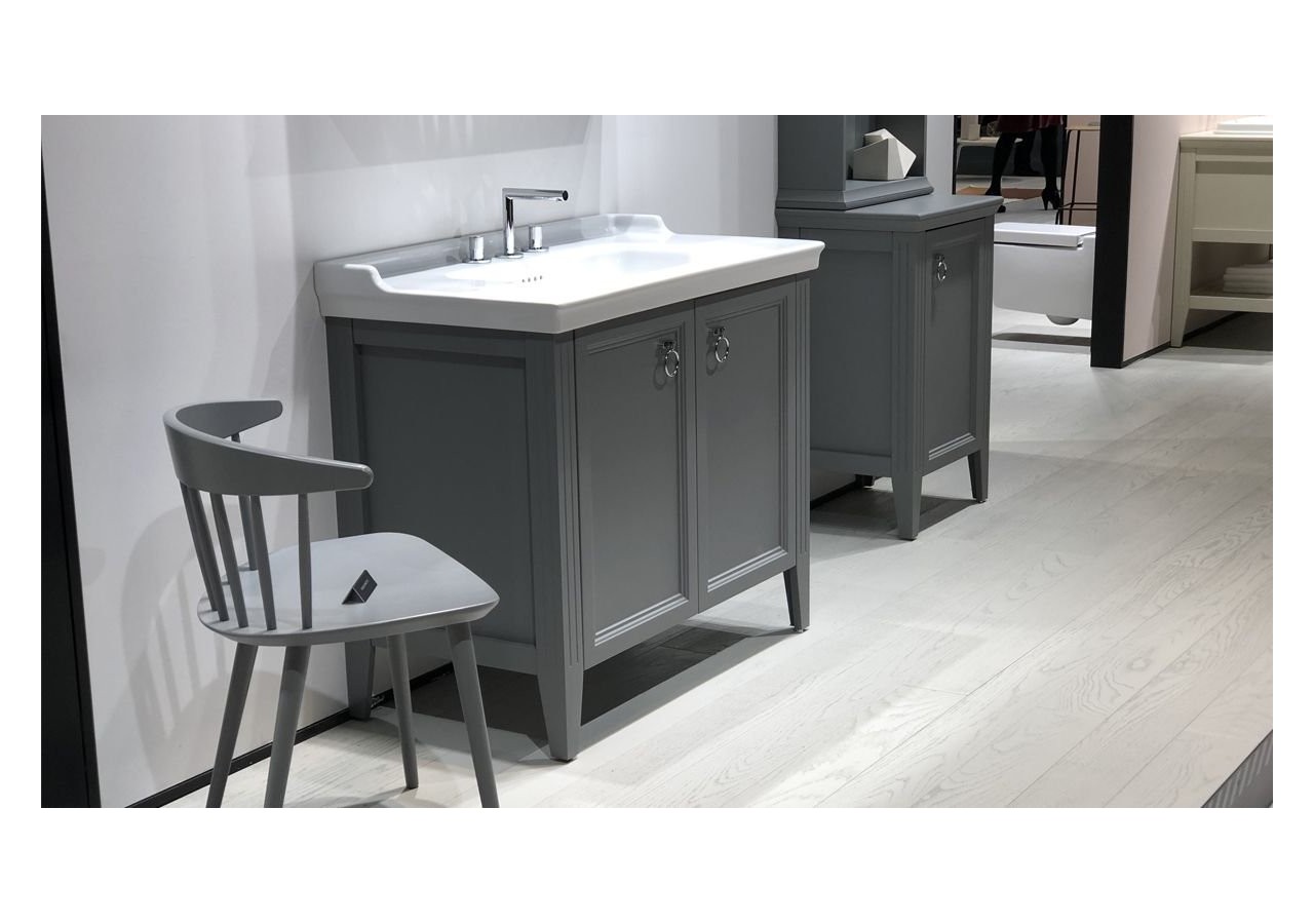 Valarte meuble avec plan céramique, 100 cm, avec portes, gris mat - 62157 - Vitra