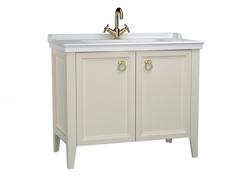 Valarte meuble avec plan céramique, 100 cm, avec portes, ivoire mat - 62158 - Vitra Valarte meuble avec plan céramique, 100 cm, avec portes, ivoire mat - 62158 - Vitra