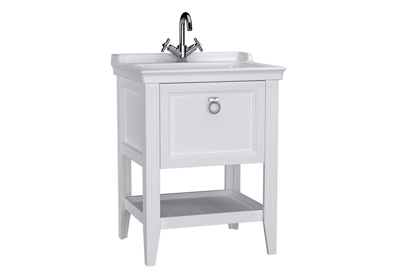 Valarte meuble avec plan céramique, 65 cm, avec tiror, blanc mat - 62177 - Vitra