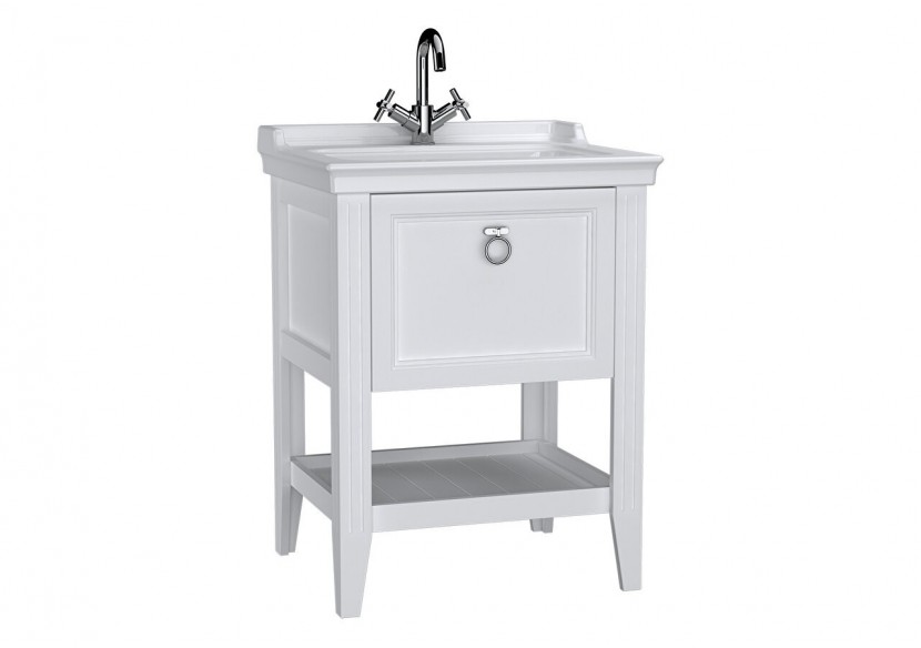 Valarte meuble avec plan céramique, 65 cm, avec tiror, blanc mat - 62177 - Vitra Valarte meuble avec plan céramique, 65 cm, avec tiror, blanc mat - 62177 - Vitra