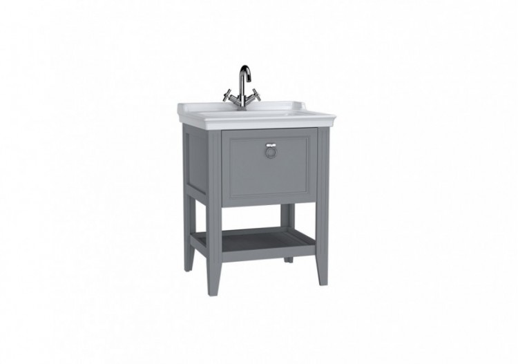 Valarte meuble avec plan céramique, 65 cm, avec tiror, gris mat - 62178 - Vitra
