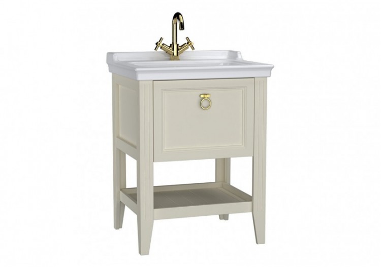 Valarte meuble avec plan céramique, 65 cm, avec tiror, ivoire mat - 62179 - Vitra