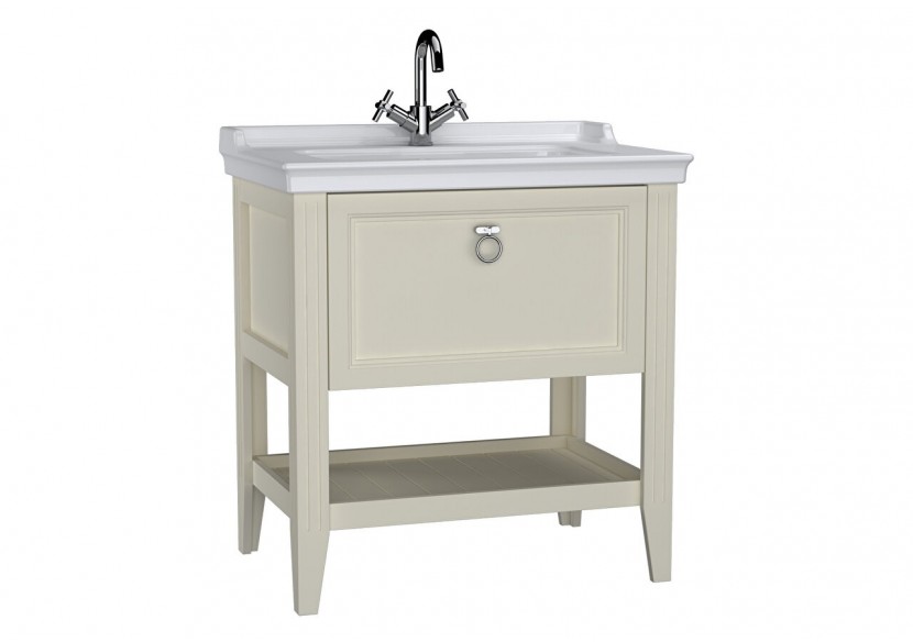 Valarte meuble avec plan céramique, 80 cm, avec tiror, ivoire mat - 62182 - Vitra Valarte meuble avec plan céramique, 80 cm, avec tiror, ivoire mat - 62182 - Vitra