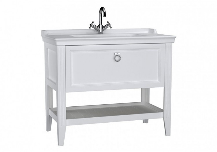 Valarte meuble avec plan céramique, 100 cm, avec tiror, blanc mat - 62183 - Vitra