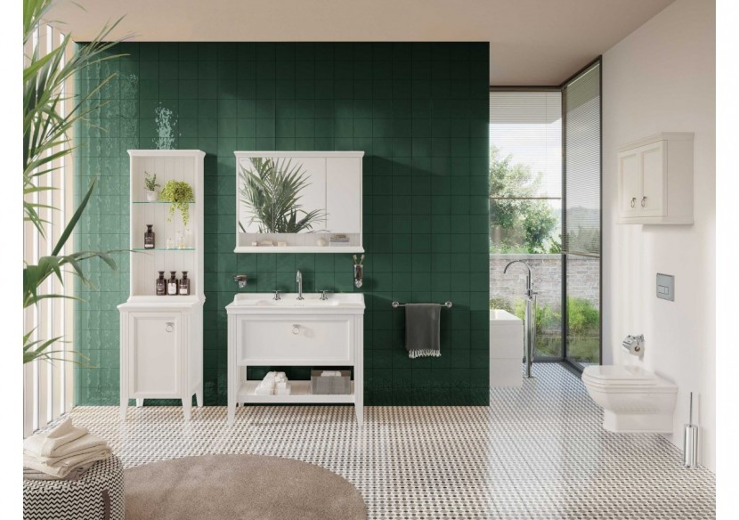 Valarte meuble avec plan céramique, 100 cm, avec tiror, blanc mat - 62183 - Vitra Valarte meuble avec plan céramique, 100 cm, avec tiror, blanc mat - 62183 - Vitra