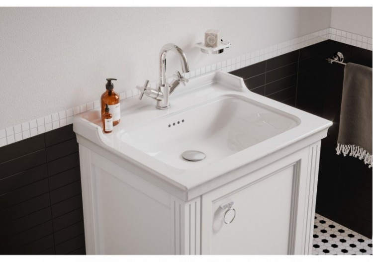 Valarte meuble avec plan céramique, 65 cm, avec porte, blanc mat, droite - 62259 - Vitra 2