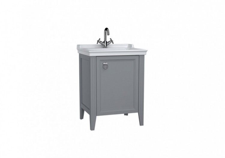 Valarte meuble avec plan céramique, 65 cm, avec porte, gris mat, droite - 62260 - Vitra