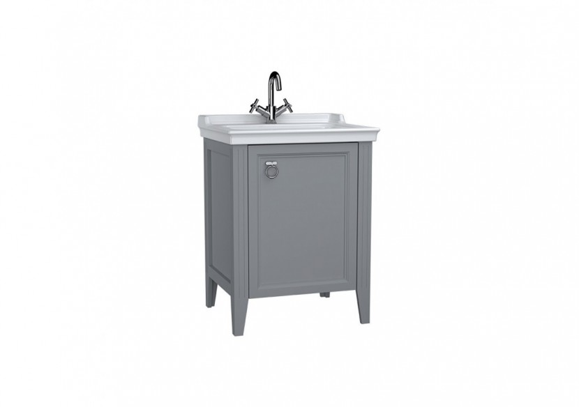 Valarte meuble avec plan céramique, 65 cm, avec porte, gris mat, droite - 62260 - Vitra Valarte meuble avec plan céramique, 65 cm, avec porte, gris mat, droite - 62260 - Vitra