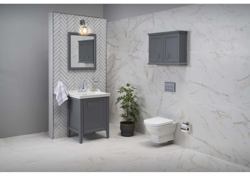Valarte meuble avec plan céramique, 65 cm, avec porte, gris mat, droite - 62260 - Vitra Valarte meuble avec plan céramique, 65 cm, avec porte, gris mat, droite - 62260 - Vitra
