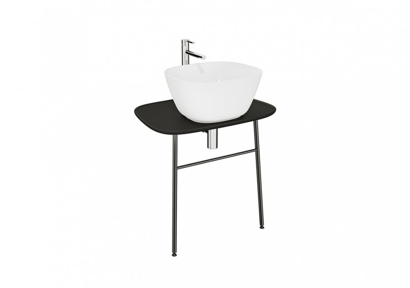 Plural console murale basse pour vasque, noir mat, 68,5 cm - 62562 - Vitra