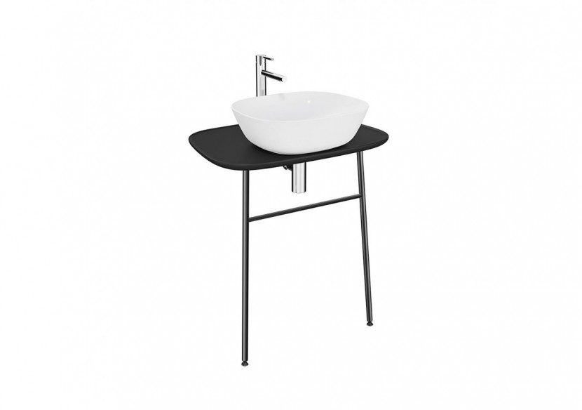 Plural console murale haute pour vasque, noir mat, 68,5 cm - 62567 - Vitra